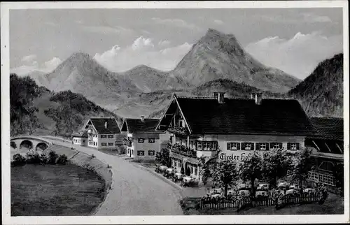 Ak Niederndorf in Tirol, Tiroler Hof an der neuen Innbrücke