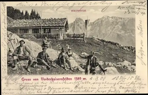 Ak Tirol, Vorderkaiserfeldenhütte, Haltspitze, Jäger