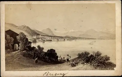 Ak Bregenz am Bodensee Vorarlberg, Teilansicht, Uferpartie
