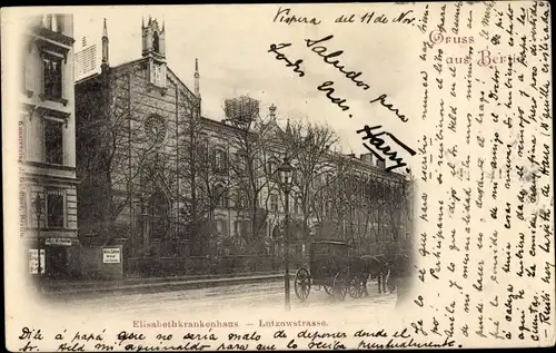 Ak Berlin Tiergarten, Elisabethkrankenhaus, Lützowstraße