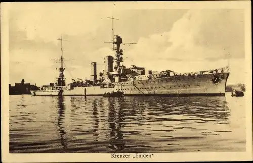 Ak Deutsches Kriegsschiff Kreuzer Emden