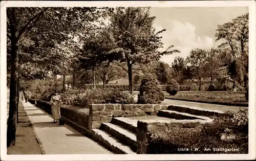 Ak Unna in Westfalen, Partie am Stadtgarten