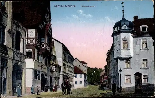 Ak Meiningen in Thüringen, Ernestinerstraße