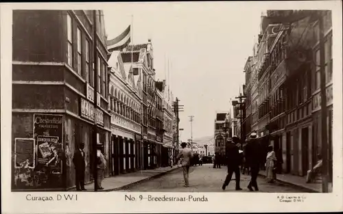Ak Punda Willemstad Curaçao Niederländische Antillen Karibik, Breedestraat