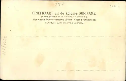 Ak Paramaribo Suriname, Aankomst van Gouverneur C. Lely op den 4en October 1902