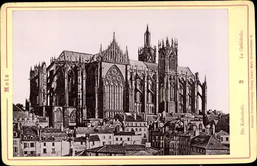 Kabinettfoto Metz Moselle, Stadtansicht mit Kathedrale