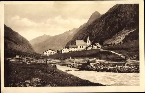 Ak Plangeross Plangeroß St. Leonhard im Pitztal Tirol, Blick auf den Ort