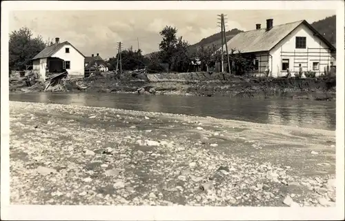 Foto Ak Wien ?, Ortsansicht bei Hochwasser