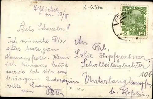 Foto Ak Kitzbichl Kitzbühel in Tirol, Blick auf eine Pension