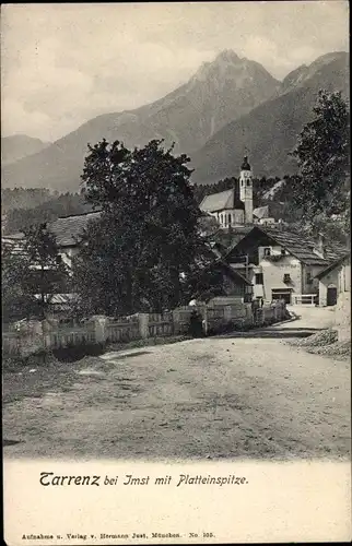 Ak Tarrenz in Tirol, Blick auf den Ort mit Platteinspitze