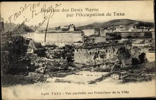 Ak Taza Marokko, Vue partielle sur l'interieur de la Ville, Jonction des Deux Maroc par l'Occupation