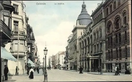 Ak Oostende Ostende Westflandern, Le Theatre