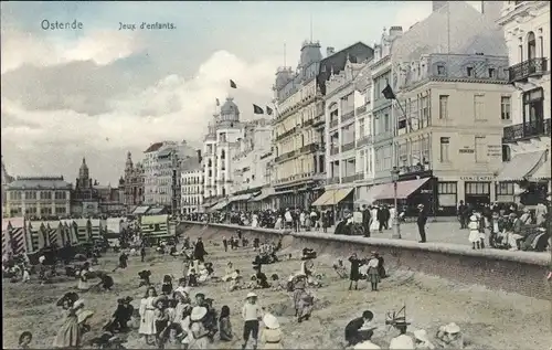 Ak Oostende Ostende Westflandern, Jeux d'enfants, Strand