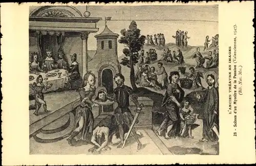 Künstler Ak Theatre en Images, Scenes d'un Mystere de la Passion