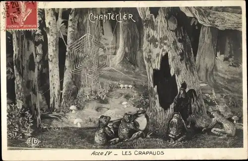 Ak Theaterszene, Chantecler, Acte IV, Les Crapauds