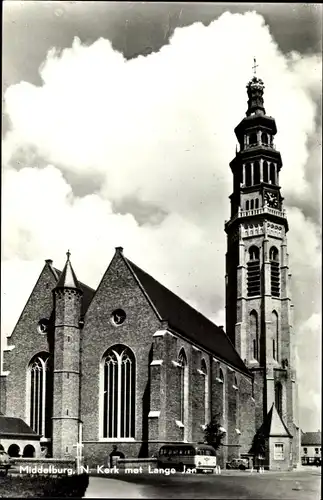 Ak Middelburg Zeeland Niederlande, N. Kerk met Lange Jan