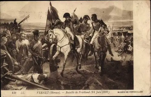 Künstler Ak Vernet, Horace, Bataille de Friedland 1807, Napoleon