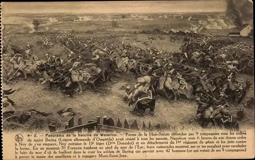 Ak Waterloo Wallonisch Brabant, Panorama de la bataille de Waterloo, Ferme de la Haie Sainte