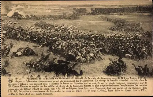 Ak Waterloo Wallonisch Brabant, Panorama de la bataille de Waterloo, route de Genappe