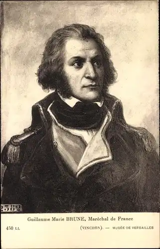 Künstler Ak Vinchon, Guillaume Marie Brune, Marechal de France, Portrait