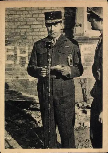 Ak Scheibenhardt in der Pfalz, 24 mars 1945, liberation, premier message du General de Lattre