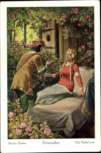 Künstler Ak Kubel, Otto, Märchen, Brüder Grimm, Dornröschen, Prinz