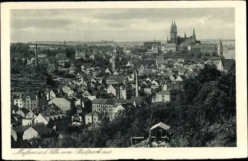 Ak Meißen in Sachsen, Totalansicht vom Ort, Blick vom Stadtpark aus