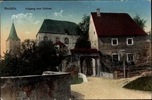 Ak Rochlitz an der Mulde, Aufgang zum Schloss
