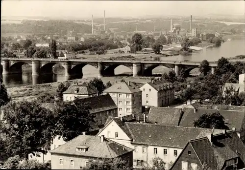 Ak Copitz Pirna in Sachsen, Panorama mit Elbbrücke