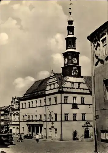 Ak Pirna an der Elbe, Rathaus, Turmuhr