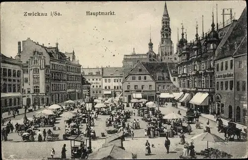 Ak Zwickau in Sachsen, Hauptmarkt