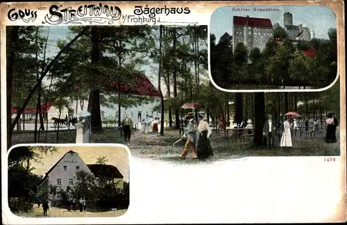 Ak Streitwald Frohburg in Sachsen, Jägerhaus, Schloss Gnandstein