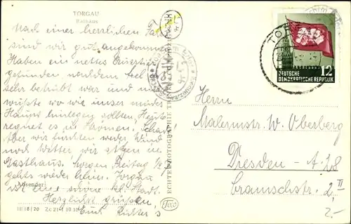 Ak Torgau an der Elbe, Rathaus