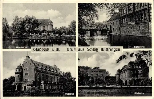 Ak Gladbeck im Ruhrgebiet Westfalen, Schloss Wittringen, Außenansichten