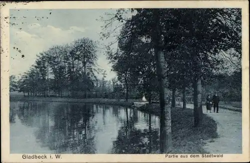 Ak Gladbeck im Ruhrgebiet Westfalen, Partie aus dem Stadtwald