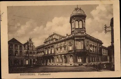 Ak Rheinberg Niederrhein, Fischmarkt