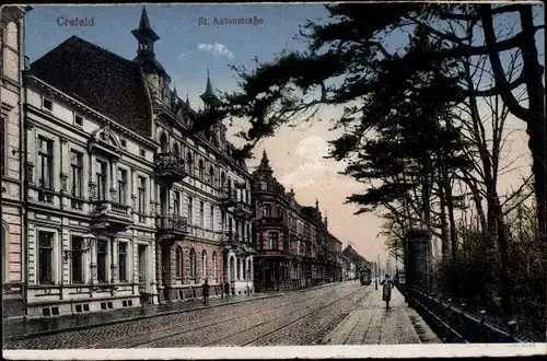 Ak Krefeld am Niederrhein, St. Antonstraße