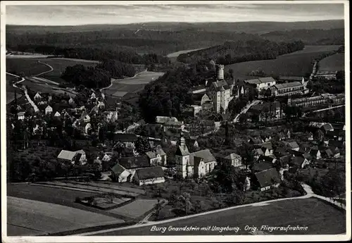 Ak Gnandstein Kohren Sahlis Frohburg in Sachsen, Burg Gnandstein, Fliegeraufnahme
