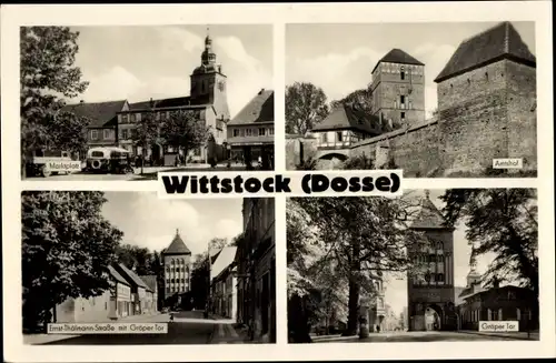 Ak Wittstock Dosse in der Prignitz, Ernst Thälmann Straße, Gröper Tor, Amtshof, Marktplatz