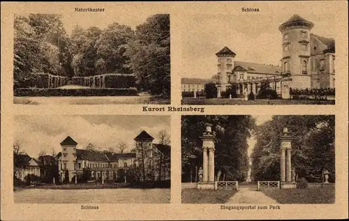 Ak Rheinsberg in der Mark, Park, Schloss, Naturtheater