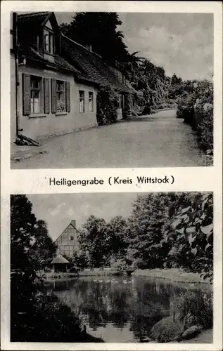 Ak Heiligengrabe in der Prignitz, Straßenpartie, Teich