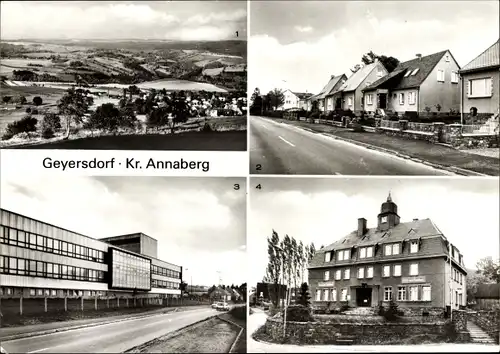 Ak Geyersdorf Annaberg Buchholz Erzgebirge, Eigenheimsiedlung, VEB Großbäckerei, Rathaus