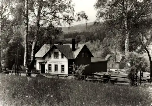 Ak Königswalde im Erzgebirge, Konsum-Gaststätte Brettmühle