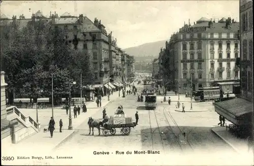 Ak Genève Genf Schweiz, Rue du Mont Blanc