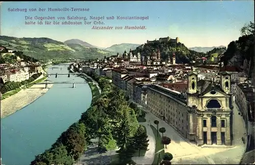 Ak Salzburg in Österreich, Stadt von der Humboldterrasse gesehen