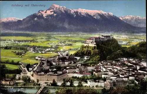 Ak Salzburg in Österreich, Totale mit Untersberg