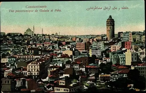 Ak Konstantinopel Istanbul Türkei, Vue panoramique de Galata et Pera