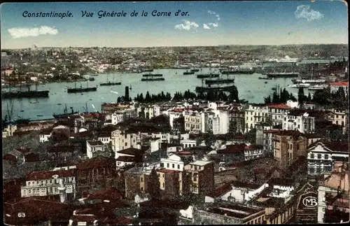 Ak Konstantinopel Istanbul Türkei, Vue generale de la Corne d'Or