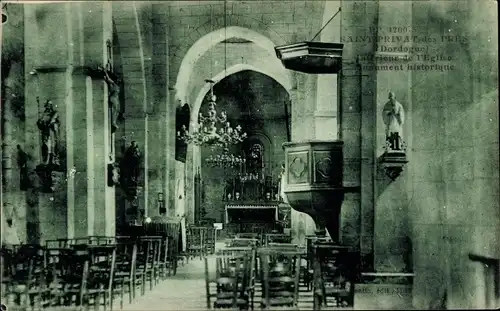 Ak Saint Privat Corrèze, Inneres der Kirche