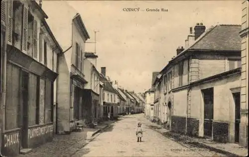 Ak Coincy Aisne, Grande Rue